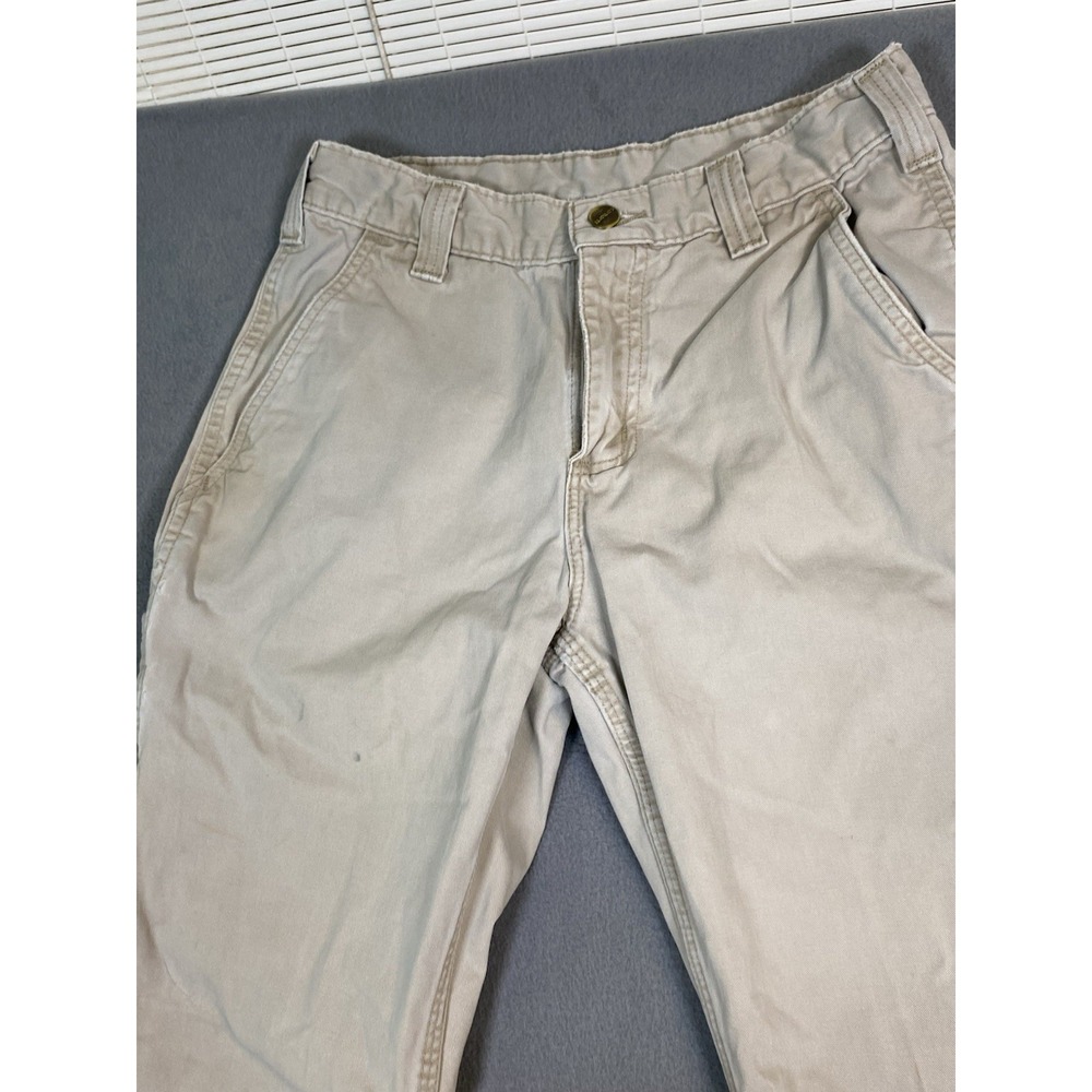 Carhartt Relaxed Fit Thrashed Khaki Pants/ Slacks Beige Measures 28 X 27 - Picture 5 of 16